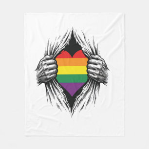 Vintage Pride Gescheurde Shirt Vector Design_1 Fleece Deken