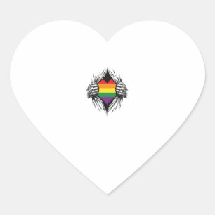 Vintage Pride Gescheurde Shirt Vector Design_1 Hart Sticker