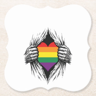 Vintage Pride Gescheurde Shirt Vector Design_1 Kartonnen Onderzetters