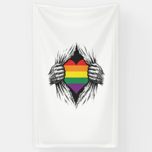 Vintage Pride Gescheurde Shirt Vector Design_1 Spandoek