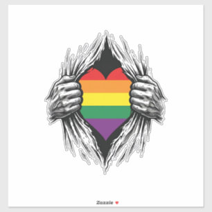 Vintage Pride Gescheurde Shirt Vector Design_1 Sticker