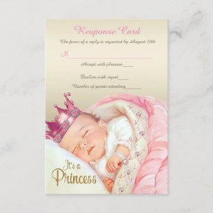 Vintage Princess Baby Girl Shower RSVP Kaartje