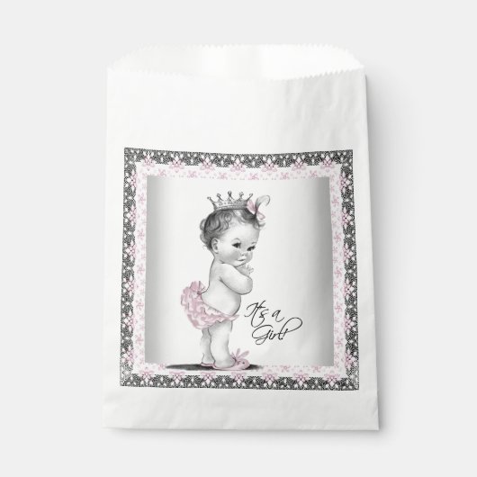 Vintage Prinses Baby Shower Bedankzakje (Voorkant)