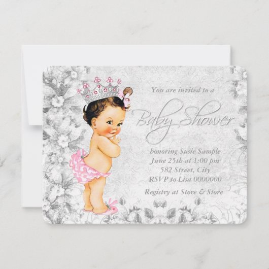 Vintage Prinses Baby Shower Kaart (Voorkant)