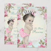 Vintage Prinses Baby Shower Kaart (Voorkant / Achterkant)