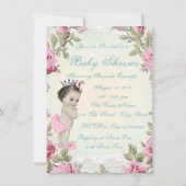 Vintage Prinses Baby Shower Kaart (Achterkant)