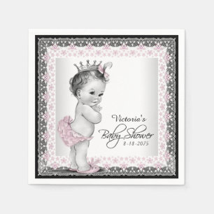 Vintage Prinses Baby Shower Servetten