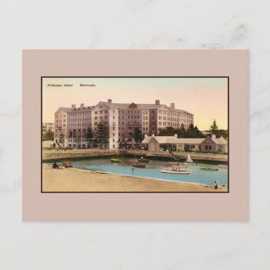 Vintage Prinses Hotel Bermuda Briefkaart (Voorkant)