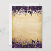 Vintage Prinses Paarse Vlinder Quinceañera Kaart (Achterkant)