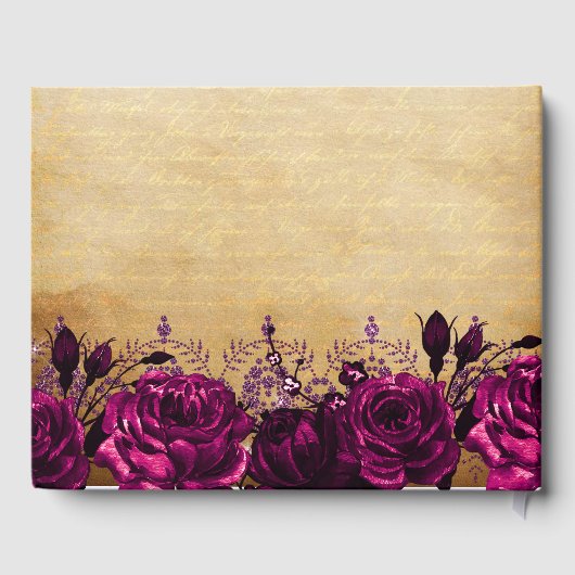 Vintage Prinses Roze Vlinder Quinceañera    Gastenboek (Achterkant)