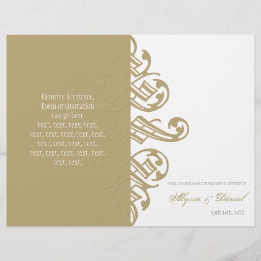 Vintage Printers Ornament Formal Wedding Programme (Voorkant)