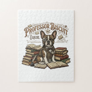 Vintage Professor Biscuit Frenchie Esquire Legpuzzel