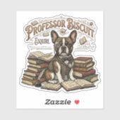 Vintage Professor Biscuit Frenchie Esquire Sticker (Vel)