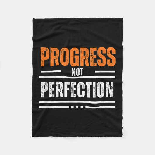 Vintage Progress Not Perfection Motivational Phras Fleece Deken (Voorkant)