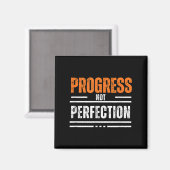 Vintage Progress Not Perfection Motivational Phras Magneet (Voorkant / Achterkant)