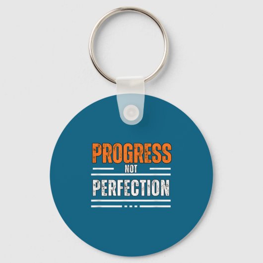 Vintage Progress Not Perfection Motivational Phras Sleutelhanger (Voorkant)