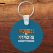 Vintage Progress Not Perfection Motivational Phras Sleutelhanger (Voorkant)