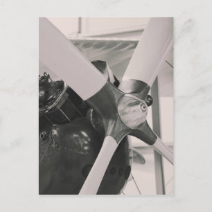 Vintage propeller vliegtuig fotografische afdruk. briefkaart