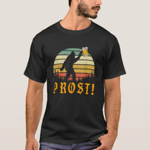 Vintage PROST Bigfoot Yeti Bierdrinken Duits T-shirt