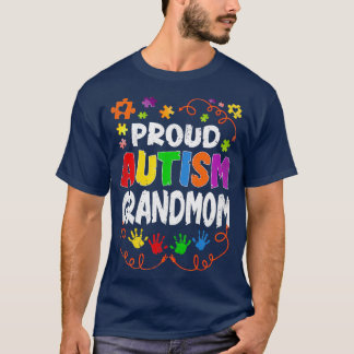 Vintage Proud Autism Grandma Puzzle Autism Awaren T-shirt