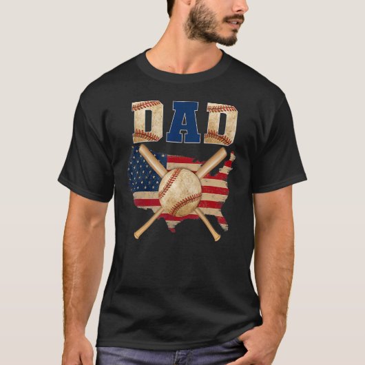 Vintage Proud Dad Cool American Flag T-shirt (Voorkant)