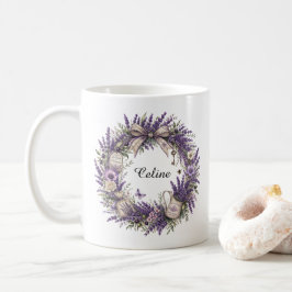 vintage provence lavendelkrans koffiemok