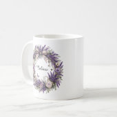 vintage provence lavendelkrans koffiemok (Voorkant links)