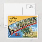 Vintage Providence Rhode Island Briefkaart (Voorkant / Achterkant)