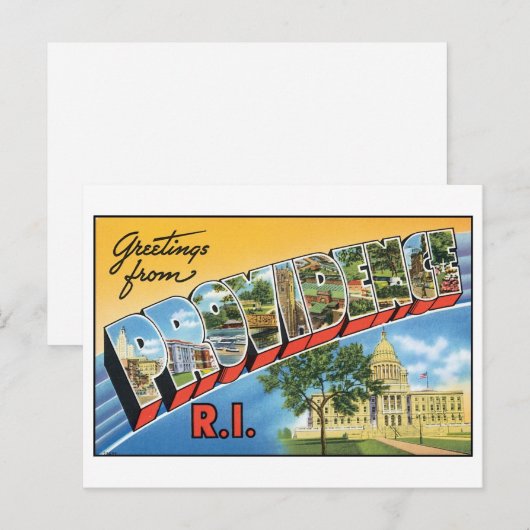 Vintage Providence, RI Briefkaart (Voorkant / Achterkant)