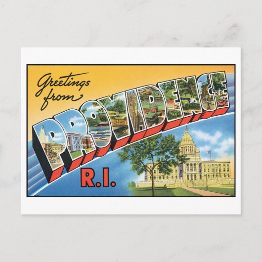 Vintage Providence, RI Briefkaart (Voorkant)