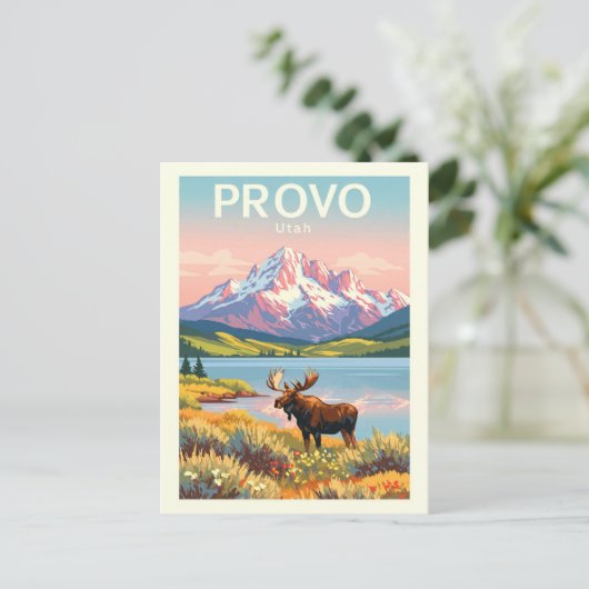 Vintage Provo Utah Briefkaart (Staand voorkant)