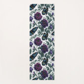 Vintage pruim paars magenta bloemen vlinders yogamat (Voorkant)