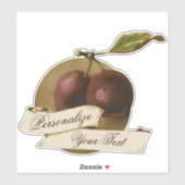  Vintage-pruimen fruitkwekerijwinkel Sticker (Vel)