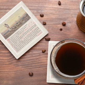 Vintage Psalm 23 Biblical Scripture Stenen Onderzetter