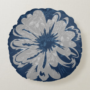 Vintage Psychedelische Bloemen Omkeerbaar van Rond Kussen