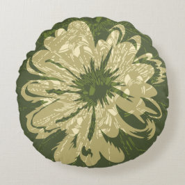 Vintage Psychedelische Bloemen Omkeerbaar van Rond Kussen