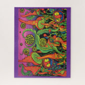 Vintage psychedelische paddestoelposter puzzel 60s (Verticaal)