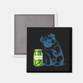 Vintage Pug Hond ckle Pot Magneet (Voorkant / Achterkant)