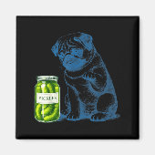Vintage Pug Hond ckle Pot Magneet (Voorkant)