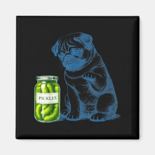 Vintage Pug Hond ckle Pot Magneet