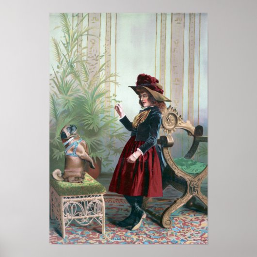 Vintage Pug Poster (Voorkant)