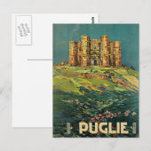 Vintage Puglia Italië Castle Travel Briefkaart (Voorkant / Achterkant)