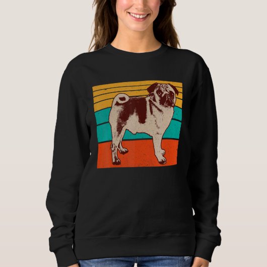 Vintage Pugs Mops Carlin hondenras Trui (Voorkant)