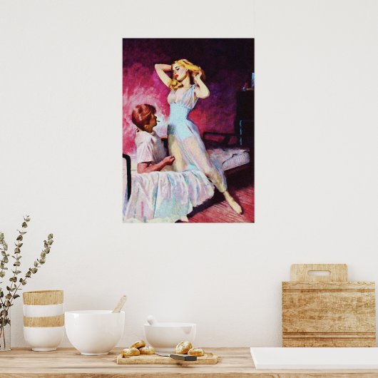 Vintage pulp-Hoesje van springstaarten Poster (Keuken)