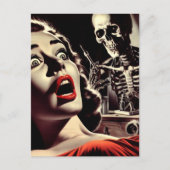 Vintage Pulp Horror Vrouw Briefkaart (Voorkant)