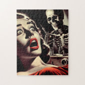 Vintage Pulp Horror Vrouw Legpuzzel (Verticaal)