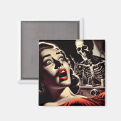 Vintage Pulp Horror Vrouw Magneet (Voorkant / Achterkant)