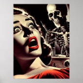 Vintage Pulp Horror Vrouw Poster (Voorkant)