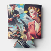 Vintage Pulp Western Illustration Blikjeskoeler (Achterkant)