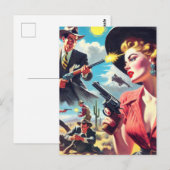 Vintage Pulp Western Illustration Briefkaart (Voorkant / Achterkant)
